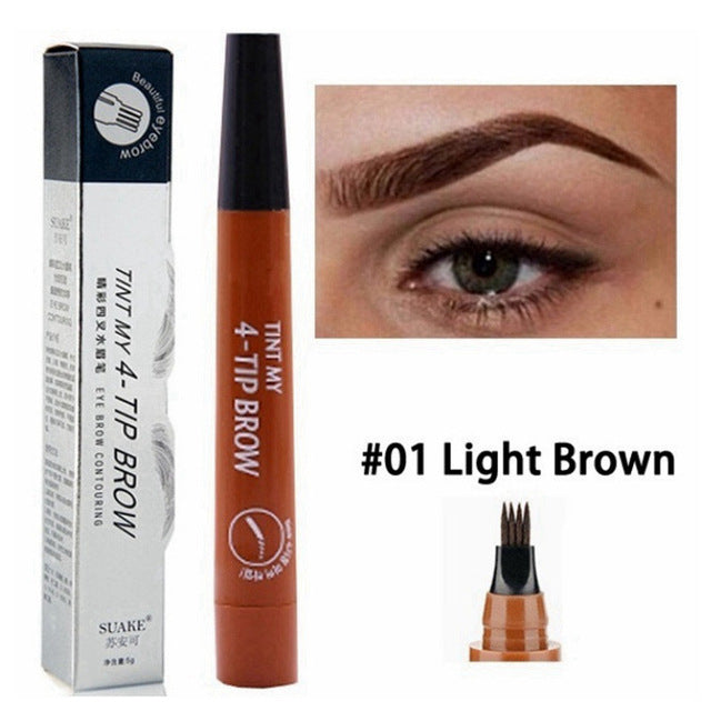 Microblading Tattoo Eyebrow Pen Waterproof Fork Tip Eyebrow Pencil Long Lasting 5 Colors Nude Fine Sketch Liquid Eye Brow Pencil
