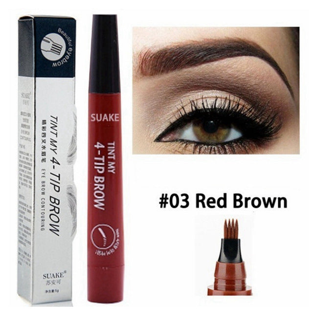 Microblading Tattoo Eyebrow Pen Waterproof Fork Tip Eyebrow Pencil Long Lasting 5 Colors Nude Fine Sketch Liquid Eye Brow Pencil
