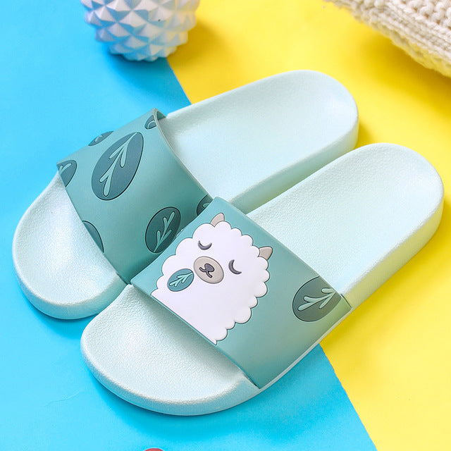 Cartoon Unicorn Cute Animal Fruit Women Home Slippers Summer Sandals Ladies Slides Indoor House Shoes Flip Flops Sandalias Mujer